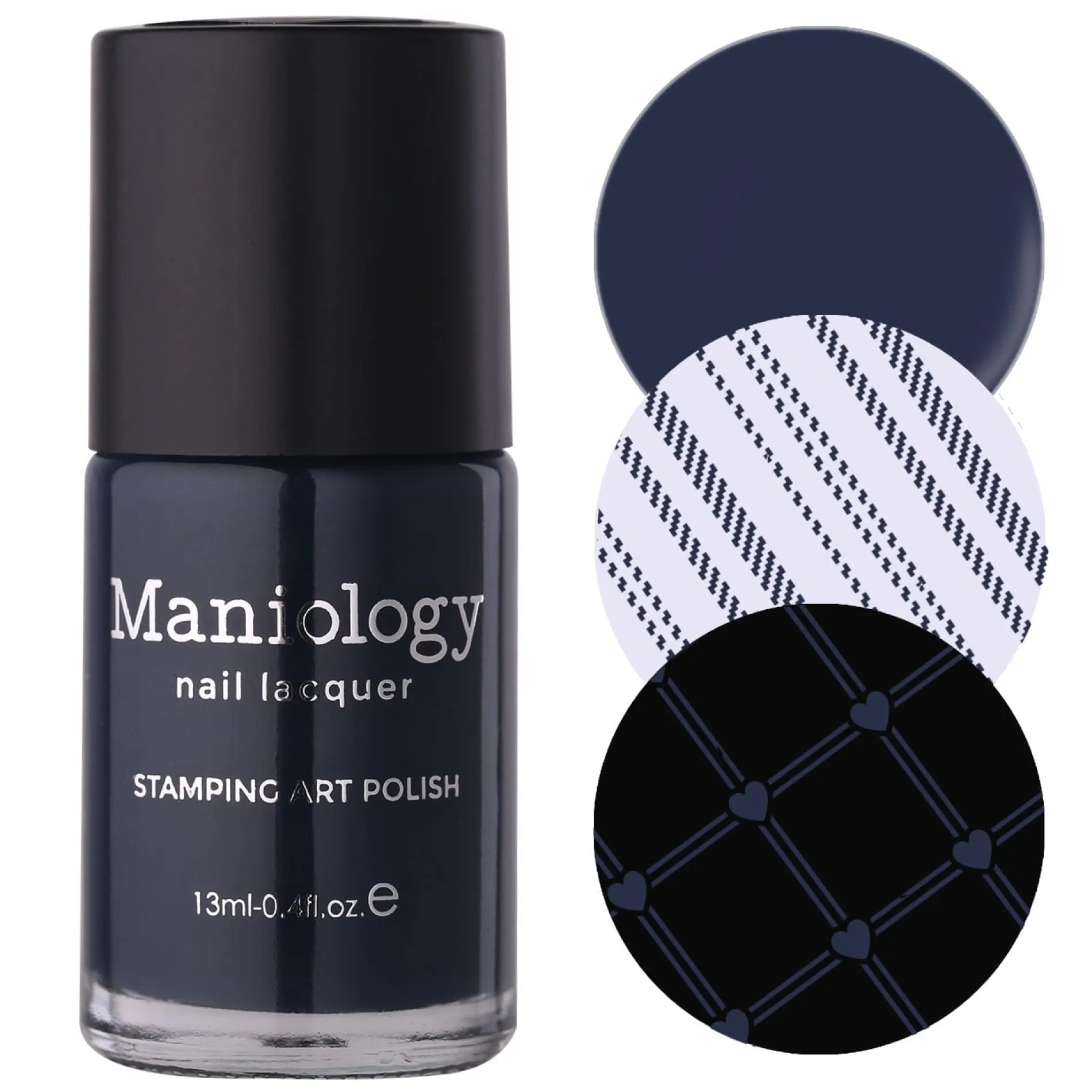 Canterbury (B524) - Cream Navy Blue Stamping Polish