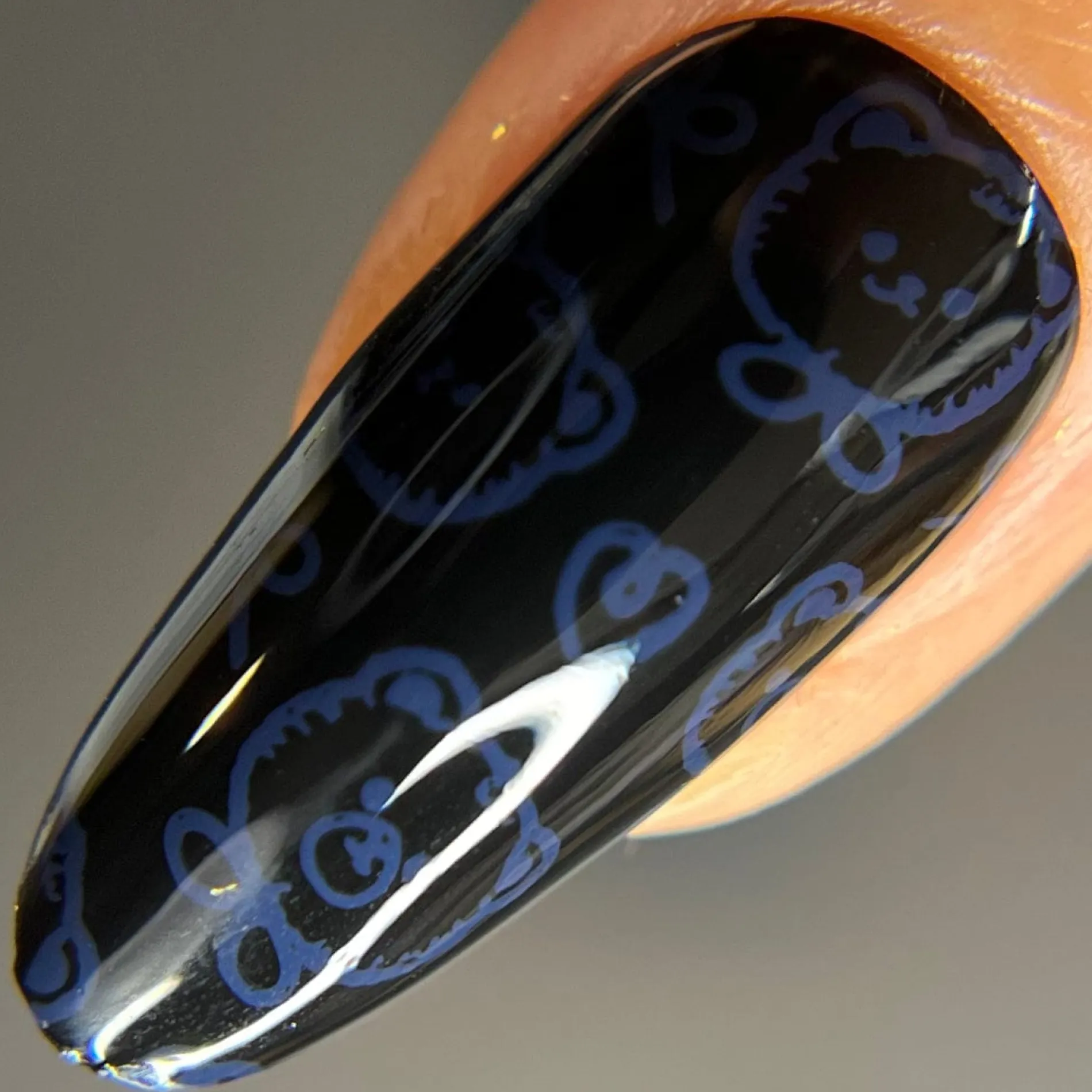 Canterbury (B524) - Cream Navy Blue Stamping Polish