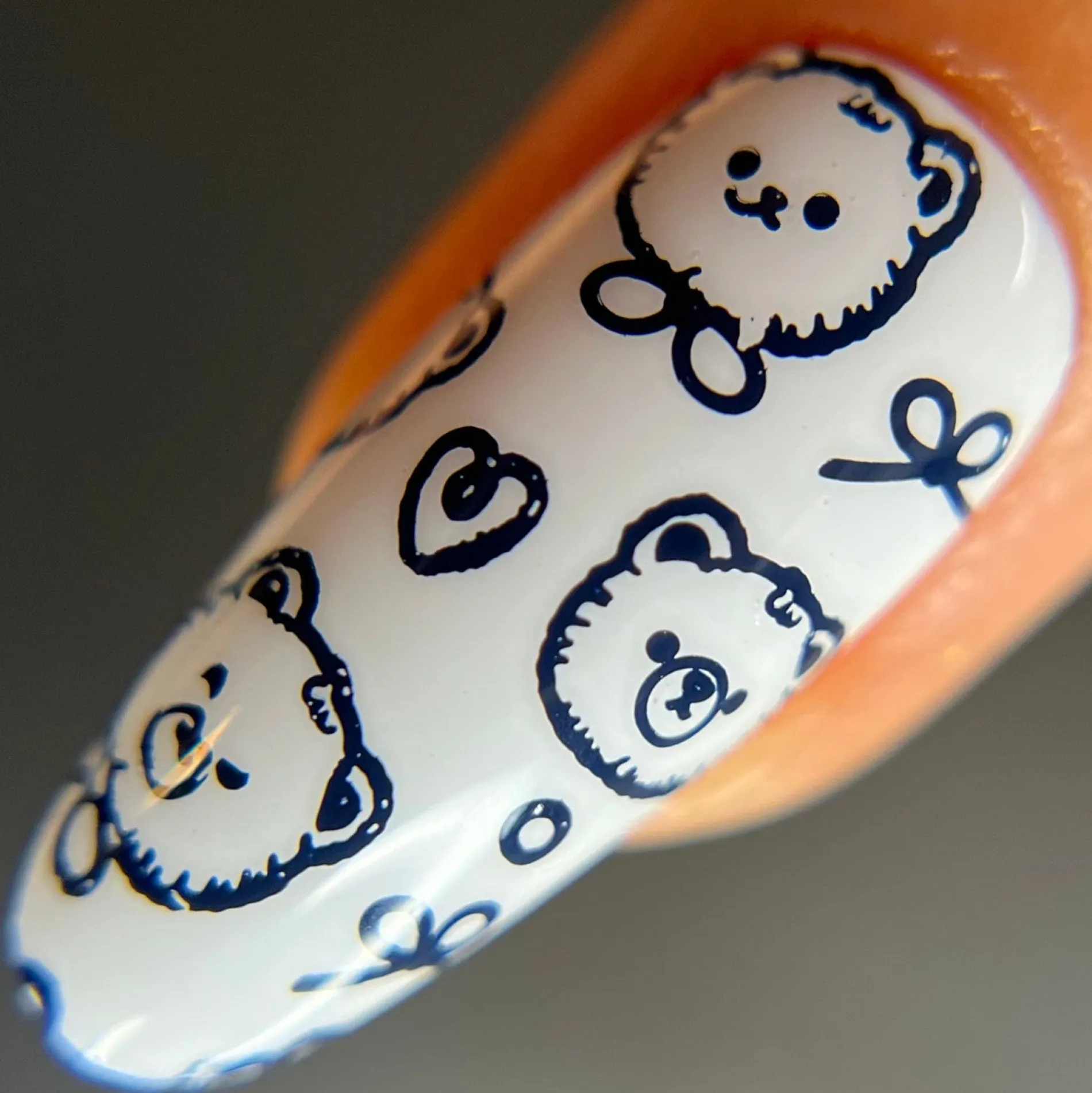 Canterbury (B524) - Cream Navy Blue Stamping Polish