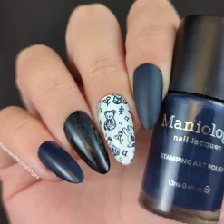 Canterbury (B524) - Cream Navy Blue Stamping Polish