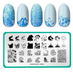 Catching Waves (M526) - Nail Stamping Plate
