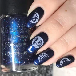 Celestial (B239) - Dark Navy Shimmer Stamping Polish