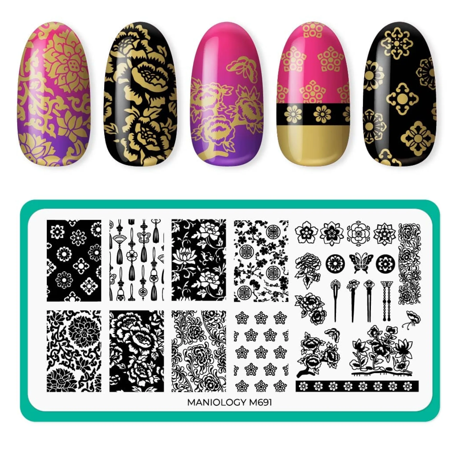 Ceremony Chic (M691) - Nail Stamping Plate