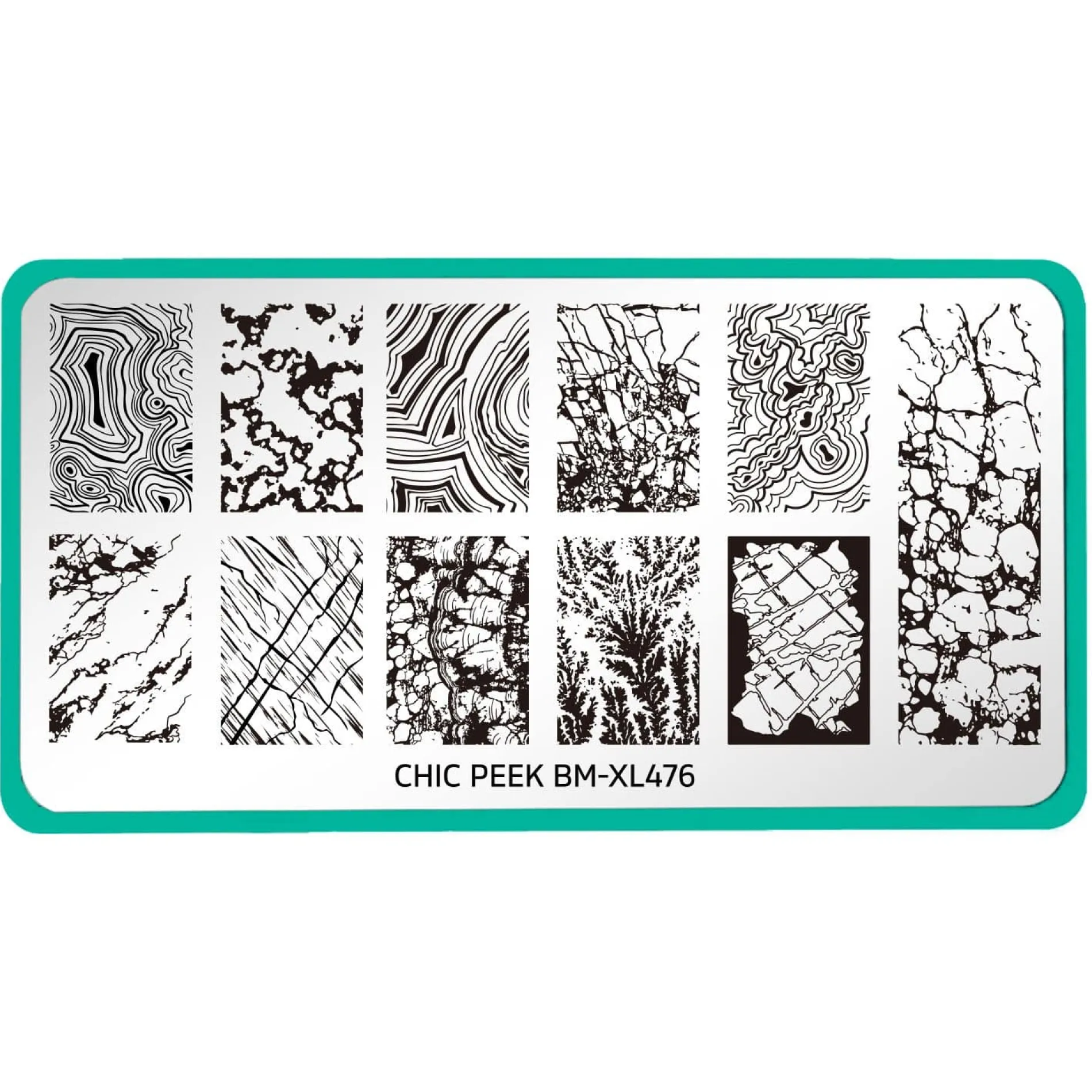 Chic Peek: Heart of Stone (BM-XL476) - Nail Stamping Plate