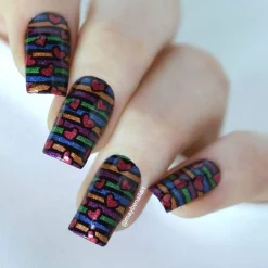 Classic Beauty: Hearts + Stars (XL355) - Nail Stamping Plate