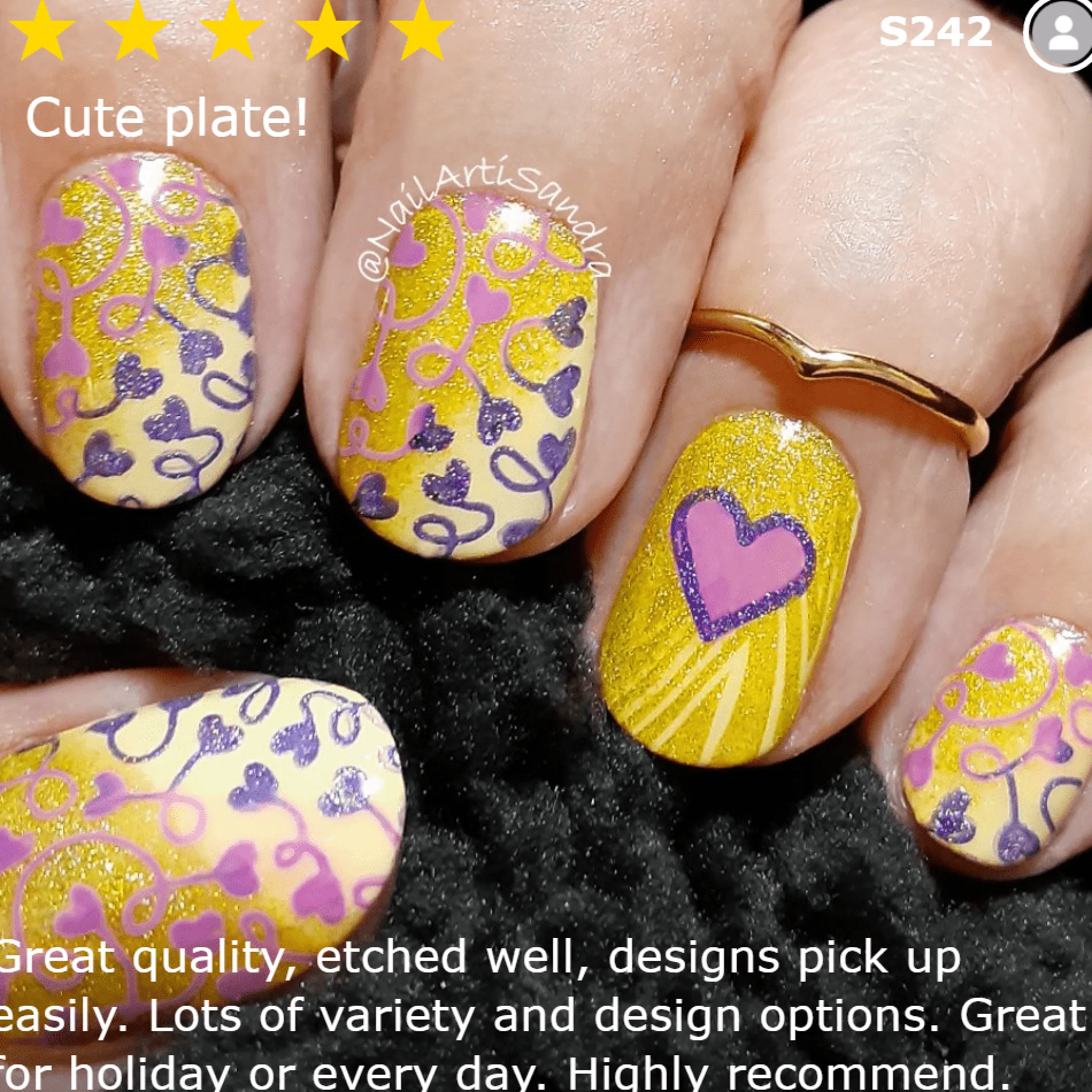 Classic Beauty: Hearts + Stars (XL355) - Nail Stamping Plate