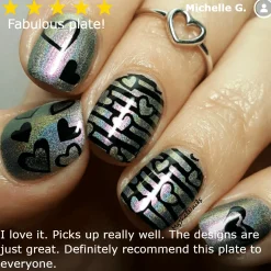 Classic Beauty: Hearts + Stars (XL355) - Nail Stamping Plate