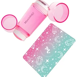 Clear Dual Ended Stamper and Scraper Set in Pink