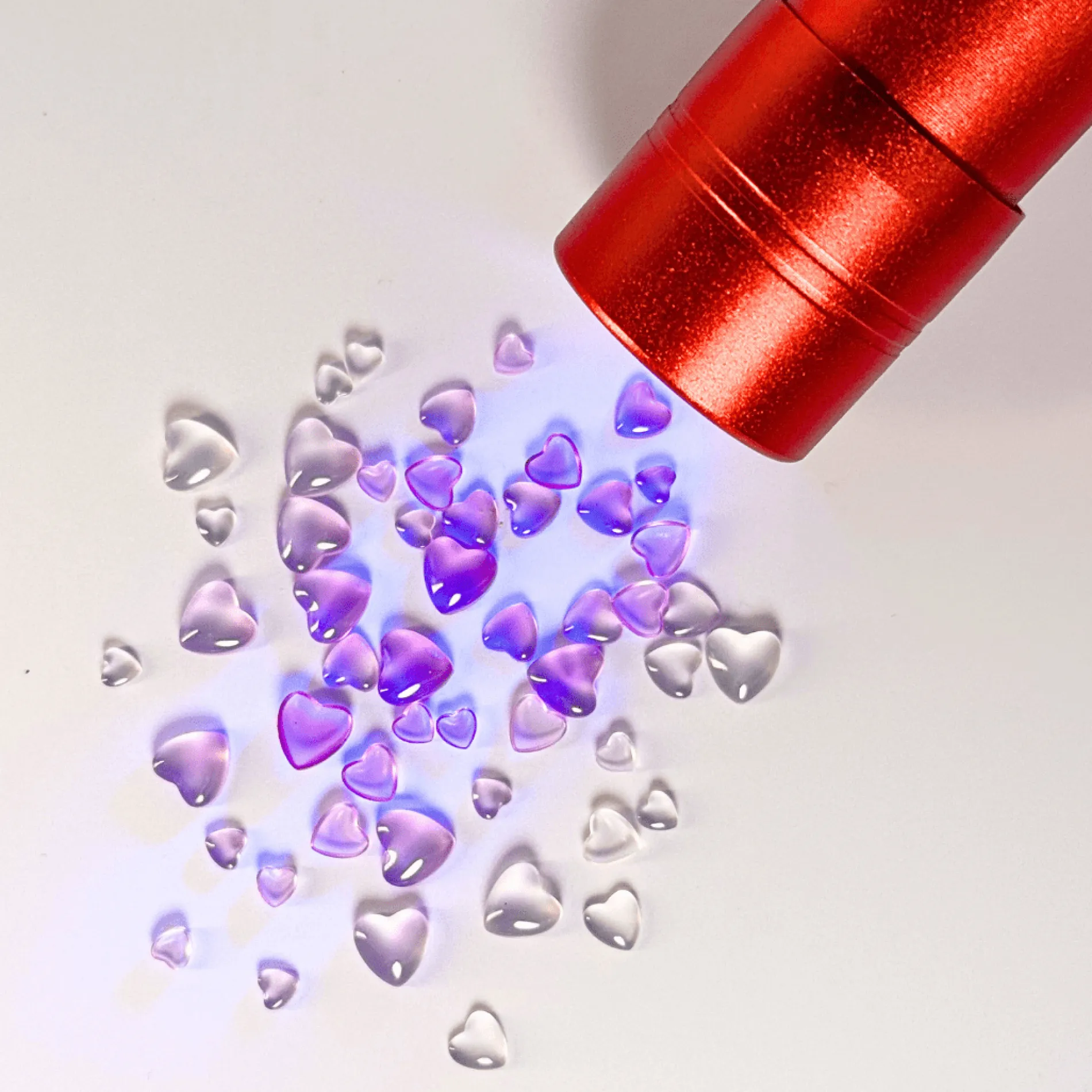 Color-changing heart studs