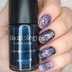 Cosmos (B433) - Pearl Navy Blue Stamping Polish