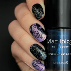 Cosmos (B433) - Pearl Navy Blue Stamping Polish