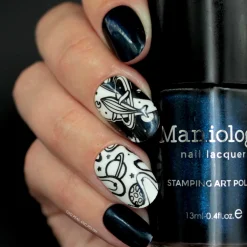 Cosmos (B433) - Pearl Navy Blue Stamping Polish