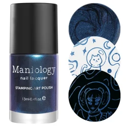 Cosmos (B433) - Pearl Navy Blue Stamping Polish