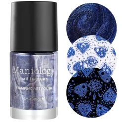 Darkest Night: Cauldron (B307) - Metallic Navy Blue Stamping Polish
