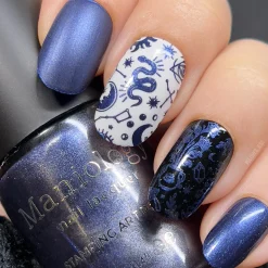Darkest Night: Cauldron (B307) - Metallic Navy Blue Stamping Polish