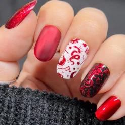 Darkest Night: Evil Eye (B308) Metallic Scarlet Red Stamping Polish