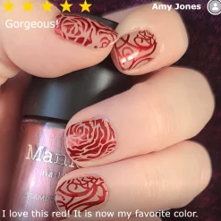 Darkest Night: Evil Eye (B308) Metallic Scarlet Red Stamping Polish