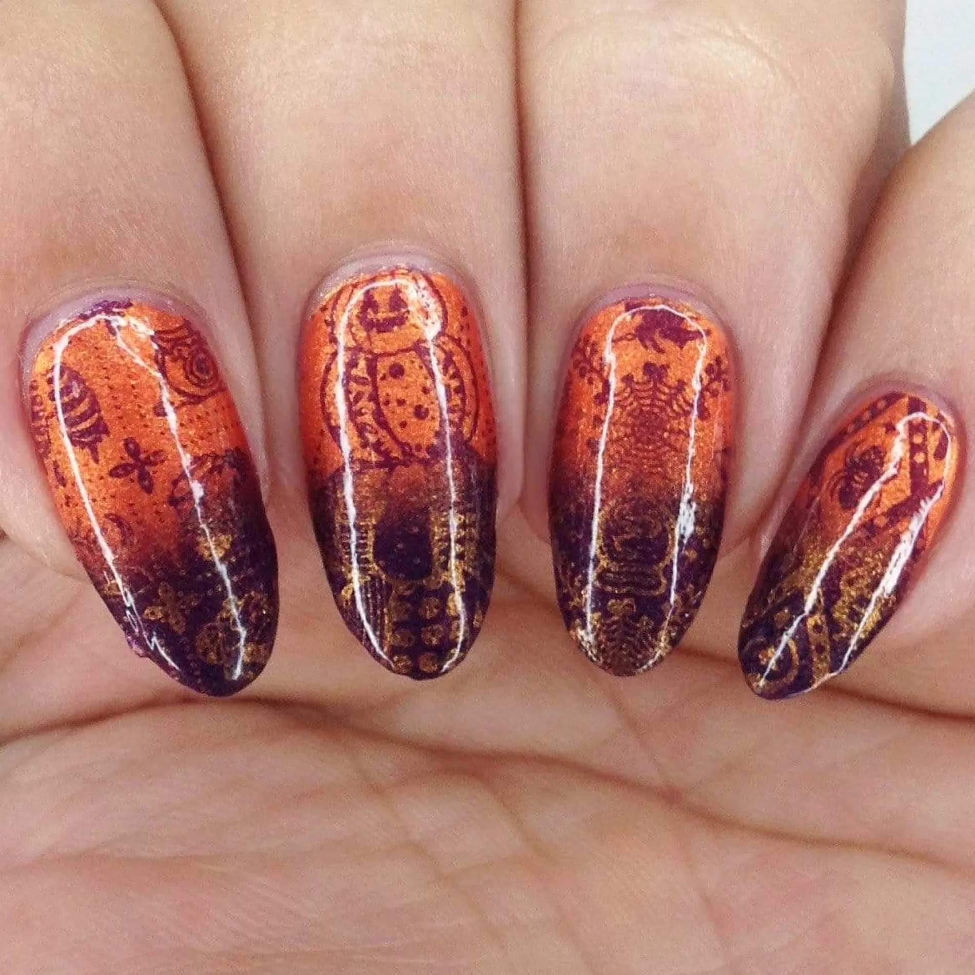 Doom (B405) - Metallic Orange Stamping Polish