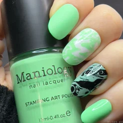 Drip (B520) - Pastel Teal Green Cream Stamping Polish