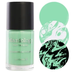 Drip (B520) - Pastel Teal Green Cream Stamping Polish
