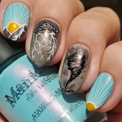 Droplet (B426) - Pearl Blue Stamping Polish