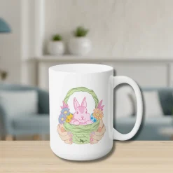 Easter Bunny Ceramic Coffee Mug 15oz