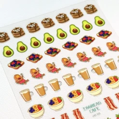 Egghead Cafe x Maniology - Morning Munchies Nail Art Sticker