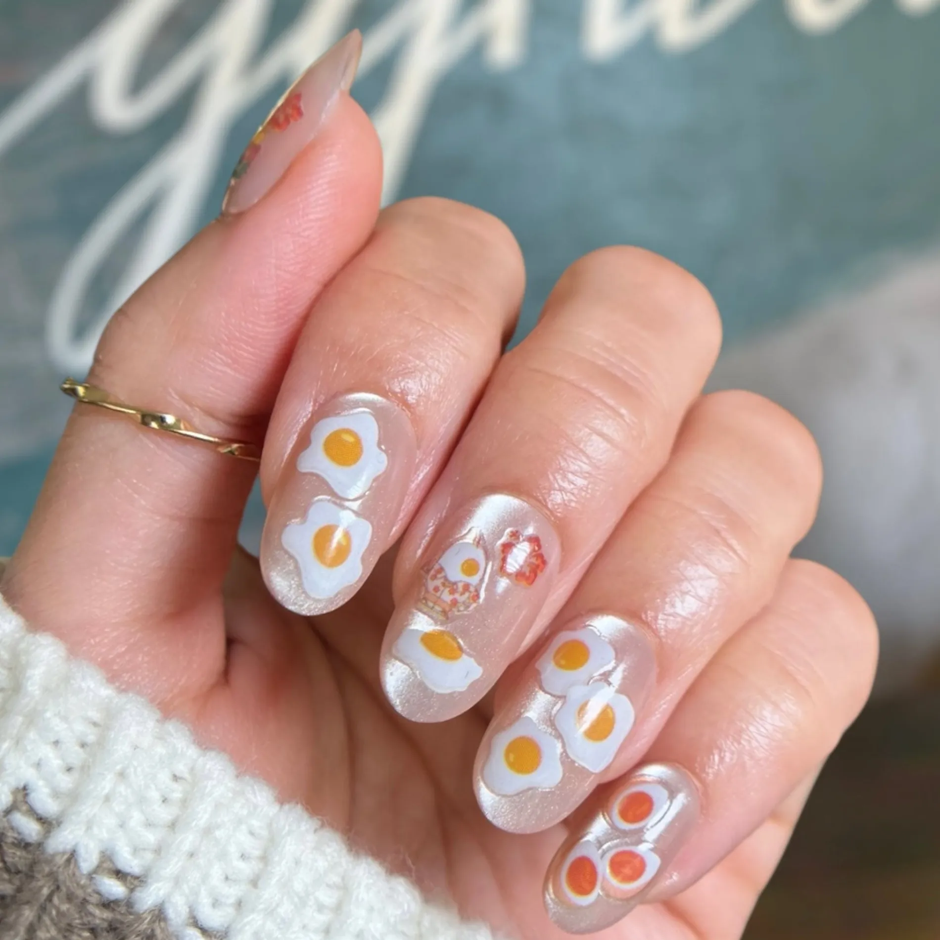 Egghead Cafe x Maniology - Sunny Side Up Nail Art Sticker