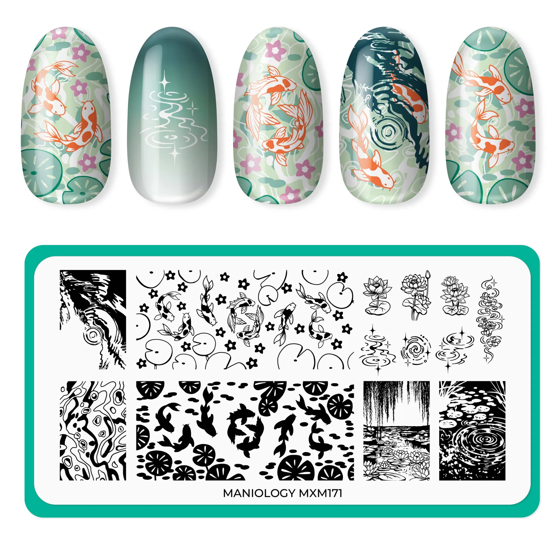 Enchanted Waters: Lotus Mirror (MXM171) - Nail Stamping Plate