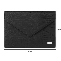 Faux Leather Envelope Style Nail Stamping Plate Organizer Case - Black Croc