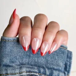 Fiery French Press On Nails - Short Almond