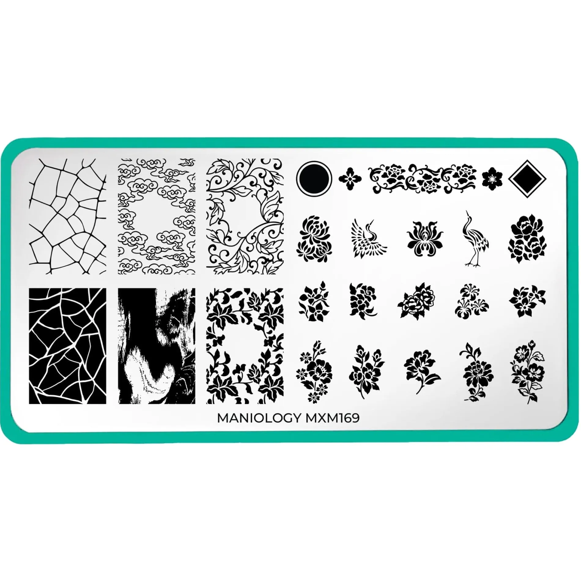 Fine China: Glazed Perfection (MXM169) - Nail Stamping Plate