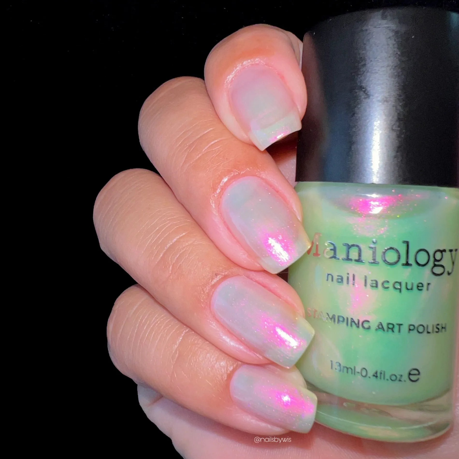 Fish Scale (B476) - Aurora Duochrome Green to Pink Stamping Polish
