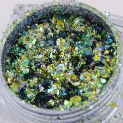 Flashy (NA037) - Green Iridescent Flakies
