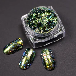 Flashy (NA037) - Green Iridescent Flakies