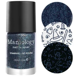Flicker (B447) - Dark Teal Stamping Polish with Holographic Glitters