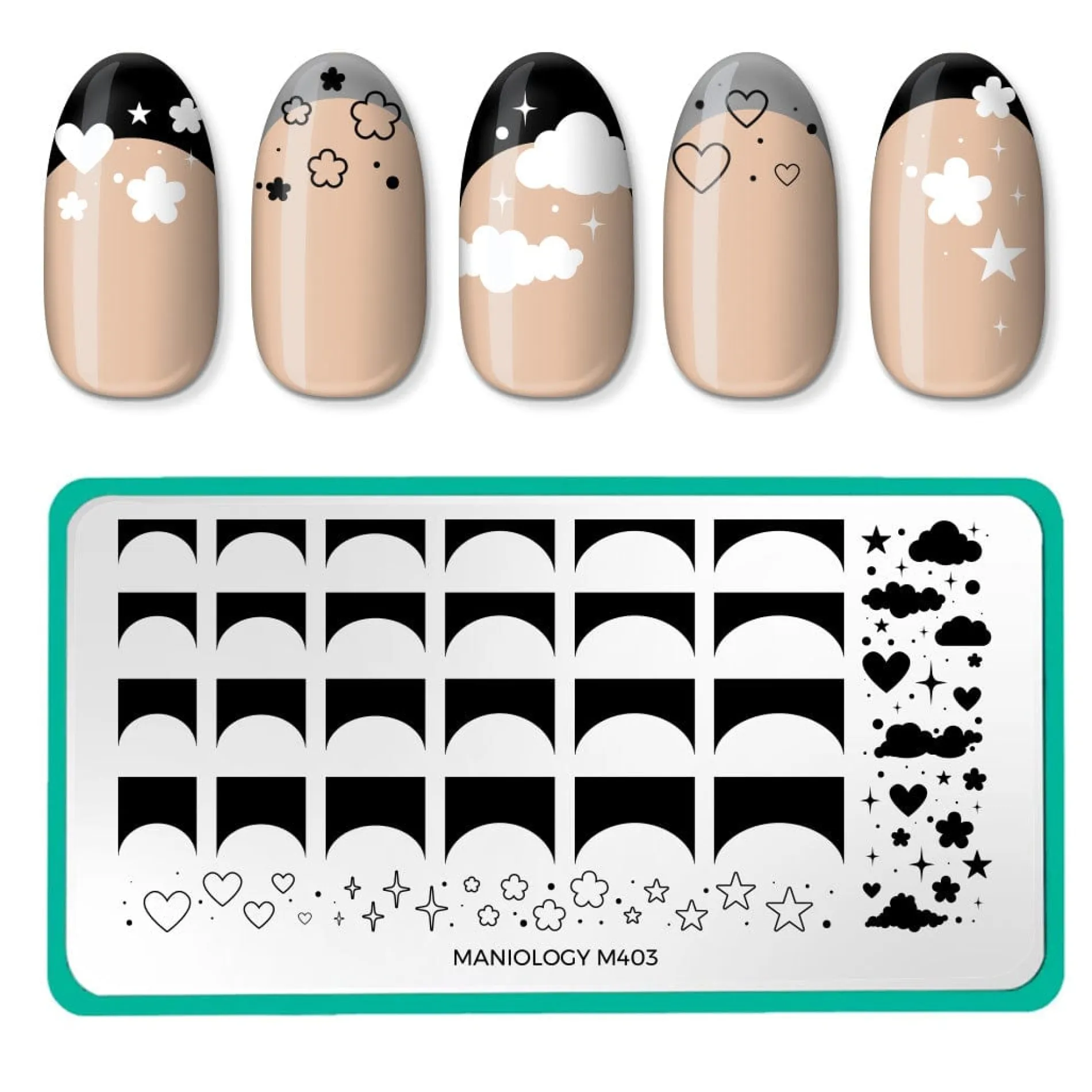 French Cloudscape (M403) - Nail Stamping Plate