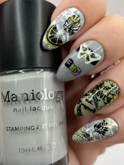 Front Page (B462) - Cream Gray Stamping Polish