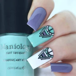 Frosty (B306) - Icy Teal Blue Stamping Polish