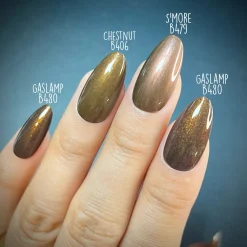 Gaslamp (B480) - Chocolate Brown with Gold Shimmer Stamping Polish