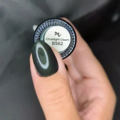 Ghostlight Gleam (B562) - Black with Iridescent Green Shimmer Stamping Polish