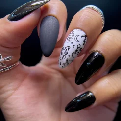 Ghoul Pal (B449) - Black Shimmer Stamping Polish