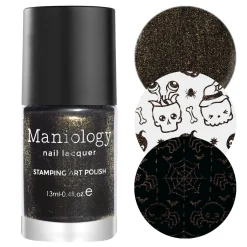 Ghoul Pal (B449) - Black Shimmer Stamping Polish