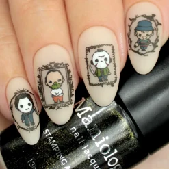 Ghoul Pal (B449) - Black Shimmer Stamping Polish