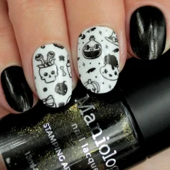 Ghoul Pal (B449) - Black Shimmer Stamping Polish