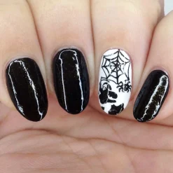 Ghoul Pal (B449) - Black Shimmer Stamping Polish