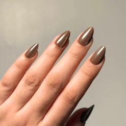 Glazed Cocoa Press On Nails - Short Almond