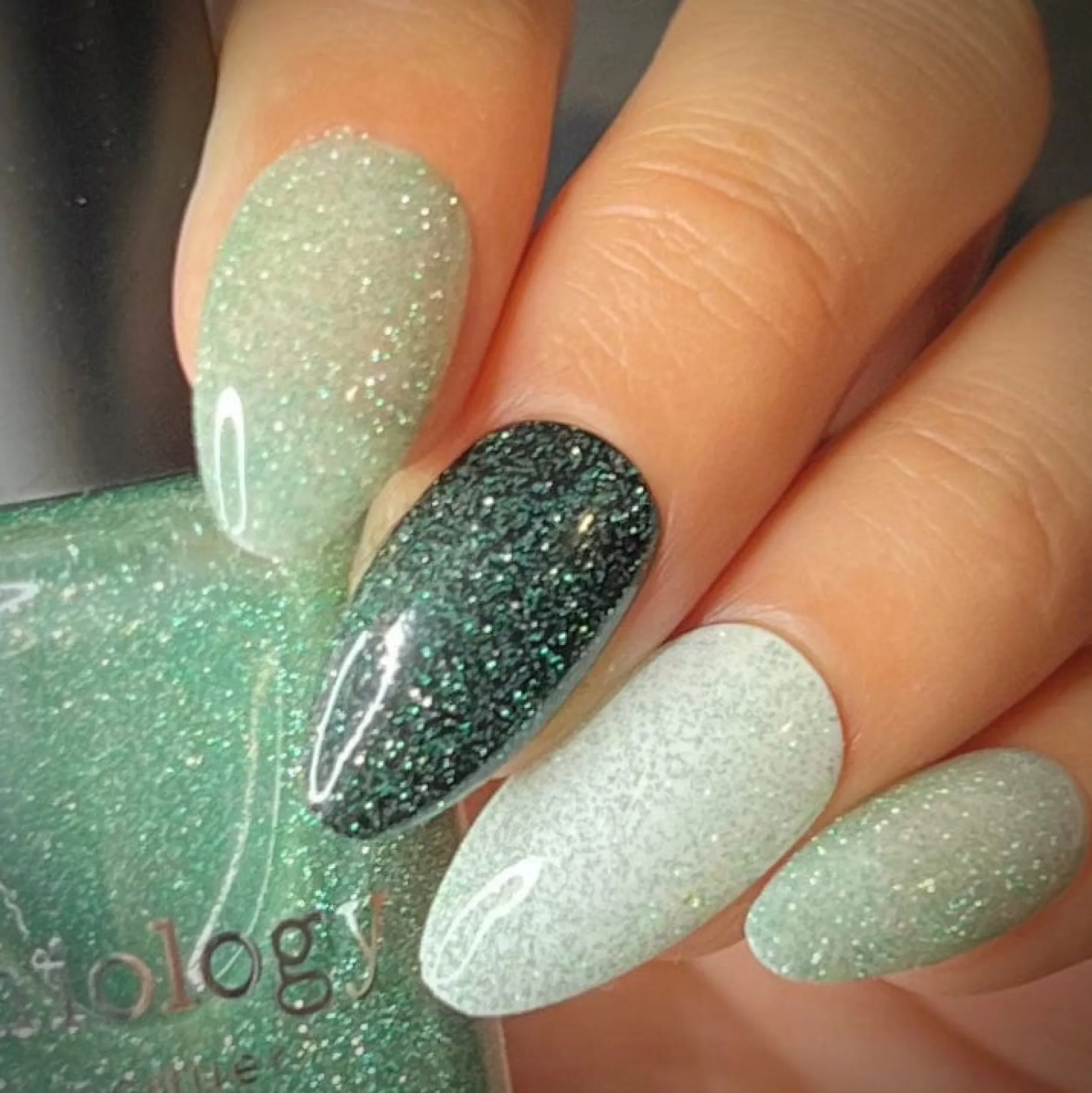 Glitter Bomb: Shine (P159) - Green Reflective Glitter Nail Polish