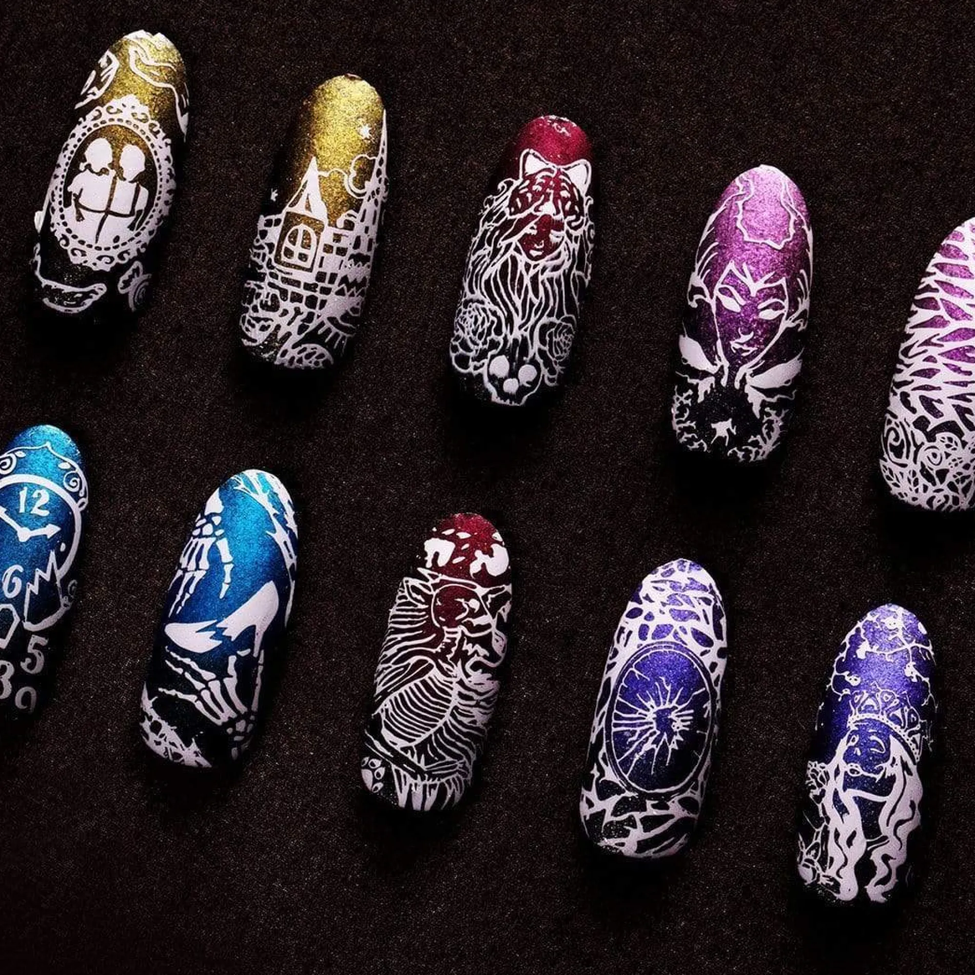 Grimm's Nightfall: Gretel Brittle (B222) - Indigo Duochrome Stamping Polish