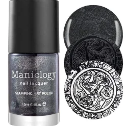 Grimm's Nightfall: Mirror, Mirror (B220)- Smoky Black Metallic Stamping Polish